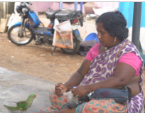 Petchiammal near to her home in Thirumullaivoyal