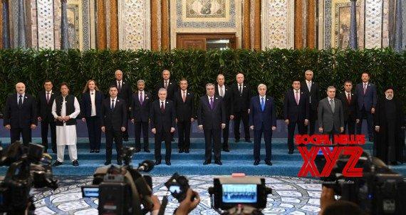 Family photo of the 20th summit meeting of the Shanghai Cooperation Organisation, Dushanbe, September 17, 2021 