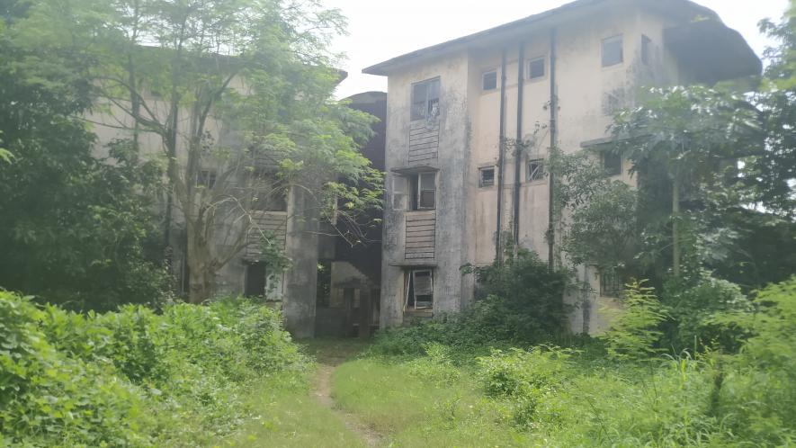 Once home of mill workers, the residential quarters now stands dilapidated 