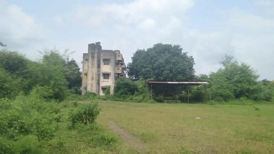 The residential premises of the mill workers is a ghost town now as most workers have left 