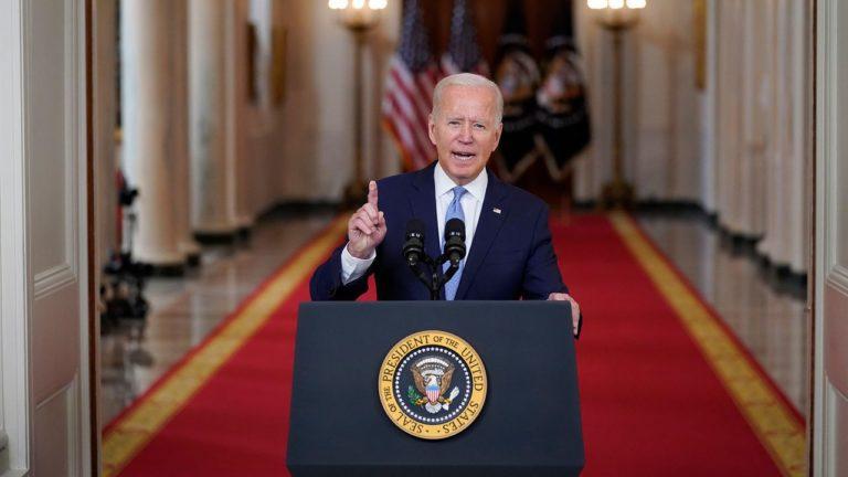 US President Joe Biden speaking about the end of the war in Afghanistan, White House, Washington, August 31, 2021