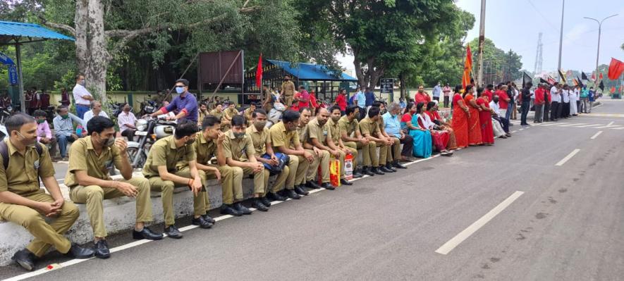 Defence employees boycotted lunch during lunch hours on Friday. Image Courtesy - Special Arrangement
