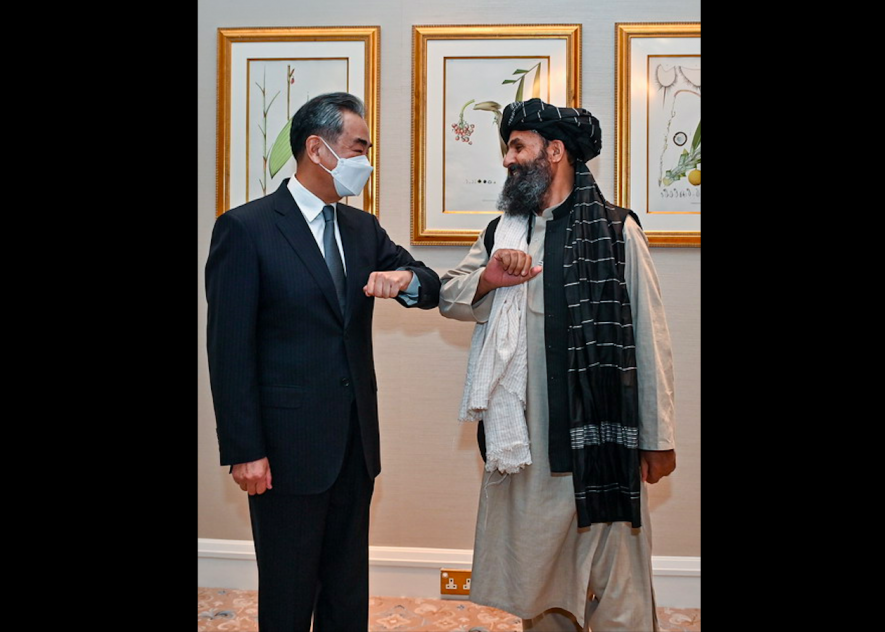 Chinese State Councilor and Foreign Minister Wang Yi met Acting Taliban Dy Prime Minister Mullah Baradar, Doha, Oct. 255, 2021 