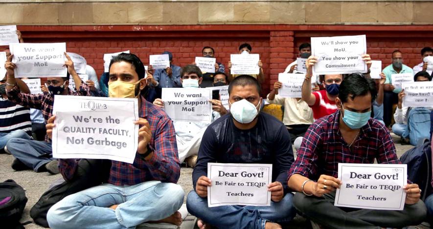 States and Centre are Abandoning us now, say Striking TEQIP Teachers | NewsClick