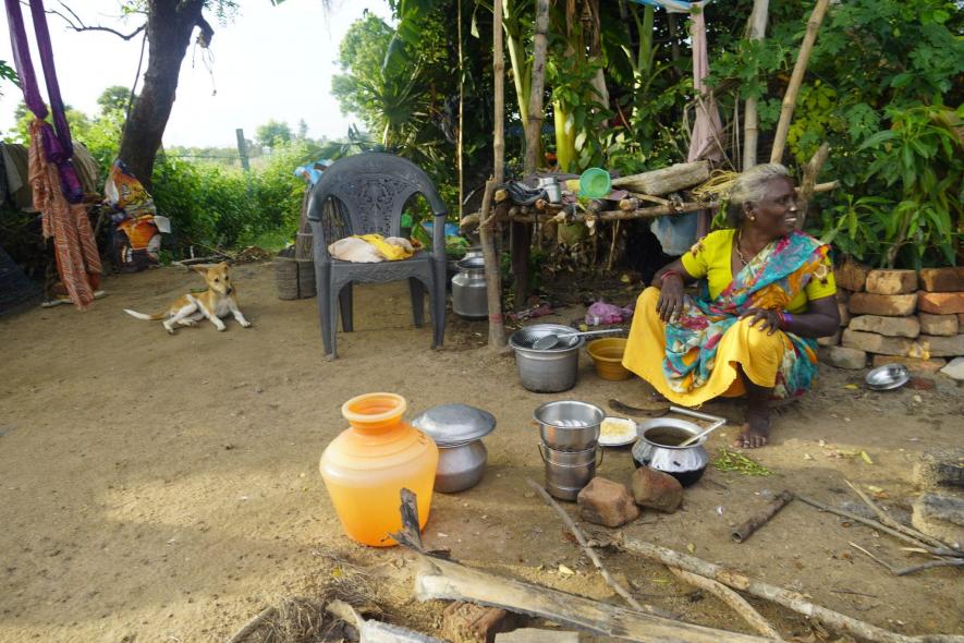 In an Irular settlement in Kanchipuram.