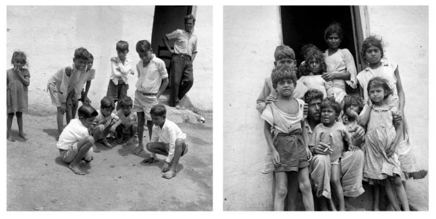 Circa 1957 (left) and circa 1957 (right): Children playing on a sugarcane estate; and the Venkatajalams family on a sugarcane farm where they worked. (© BAHA from the book The Indian in Drum magazine in the 1950s (2008) by Riason Naidoo)