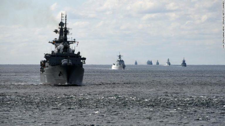 Warship formations of China and Russia sailed through the Tsugaru Strait in northern Japan on October 18, 2021 (File photo) 