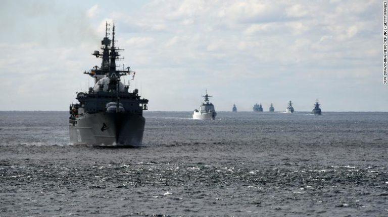 Warship formations of China and Russia sailed through the Tsugaru Strait in northern Japan on October 18, 2021 (File photo)