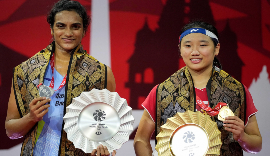 PV Sindhu and An Se-young at the BWF World Tour Finals podium