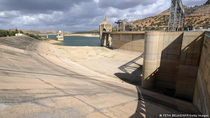 Tunisia is likely to face water crunches in the future, as at this drying reservoir behind the Sidi Salem dam in the north of the country