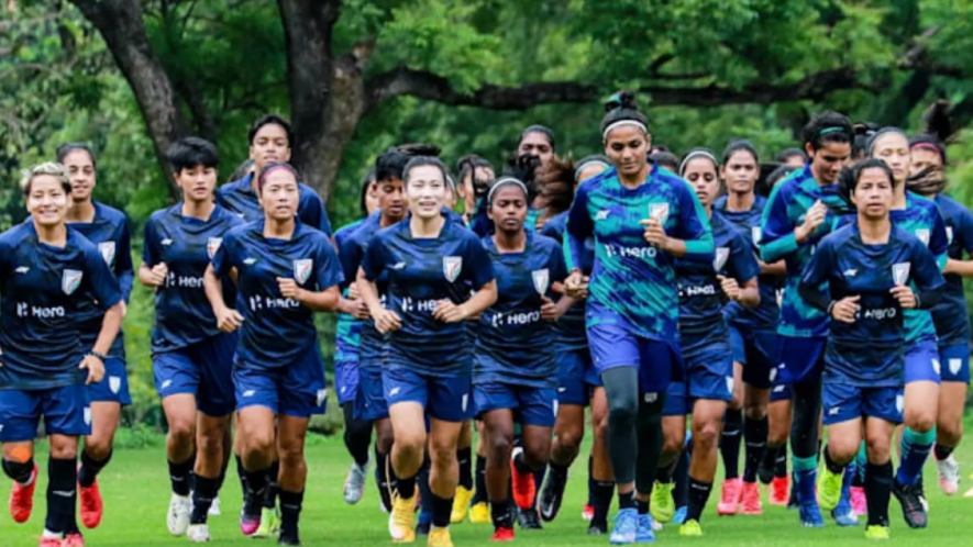 The Indian women’s football team players