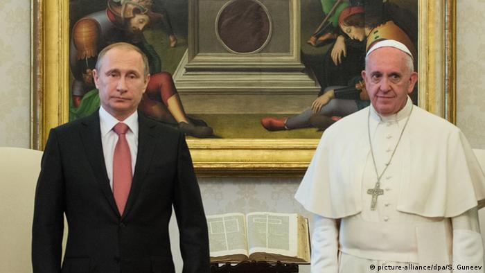 Russian President Vladimir Putin after a papal audience with Pope Francis, Vatican, June 10, 2015