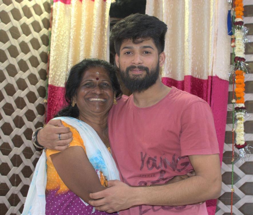 Aman Pillai with his grandmother.