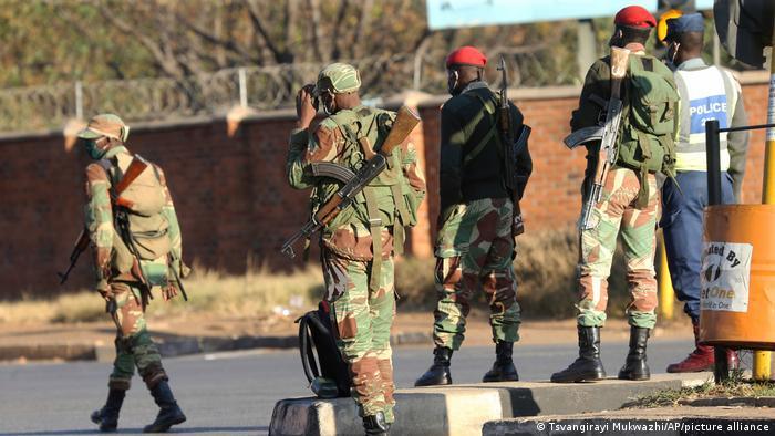 It's common to see heavily armed police officers on the streets of Zimbabwe's capital Harare