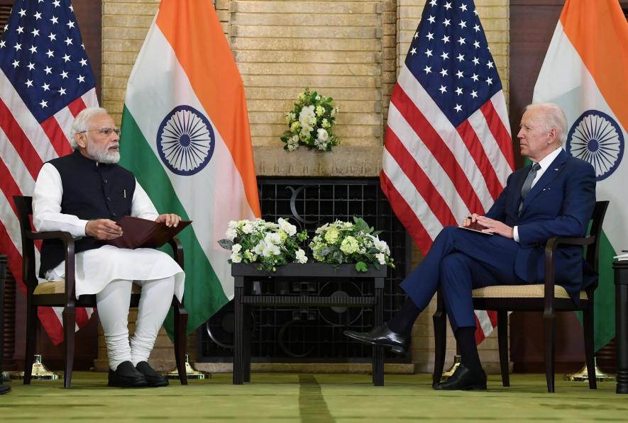 PM Narendra Modi interacts with US President Joe Biden