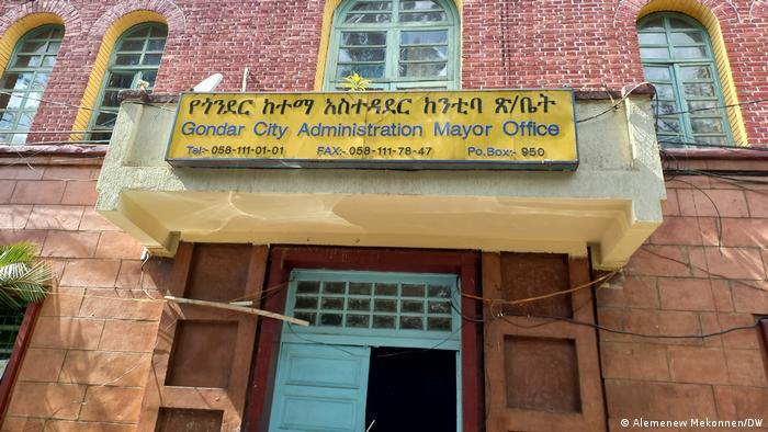 The office of Gondar's mayor, Zewdu Malede