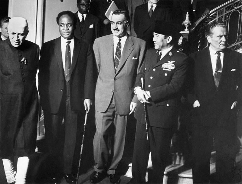 India's Jawaharlal Nehru, Ghana's Kwame Nkrumah, Egypt's Gamal Abdel Nasser, Indonesia's Sukarno and Yugoslavia's Josip Broz Tito kickstarted the Non-Aligned Movement in the 1960s. Getty Images
