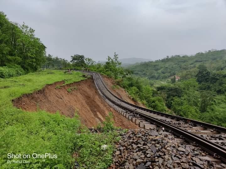 Damaged railway line. Image Courtesy: Assam Daily
