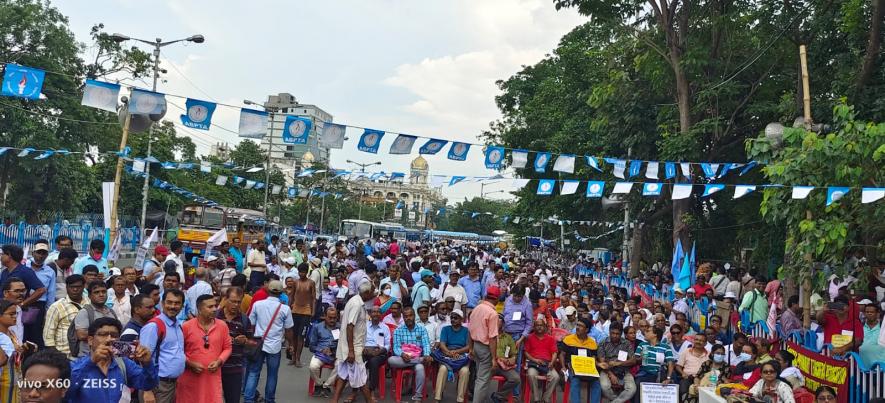 On Thursday, June 24, thousands of members of four primary teachers' organisations marched from Subodh Mallick Square to Rani Rasmoni Avenue in Kolkata.