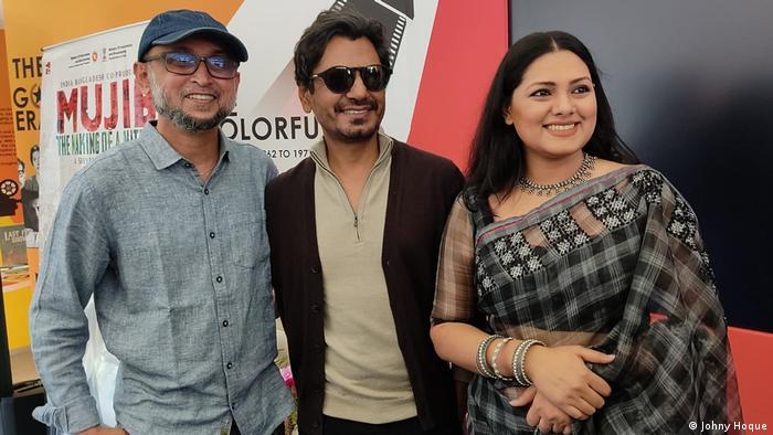 Actor Nawazuddin Siddiqui (center) has since made inroads in the film industry
