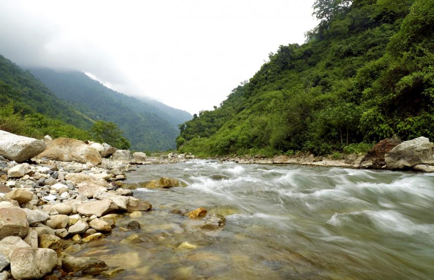 Mountain river flowing in Uttarakhand