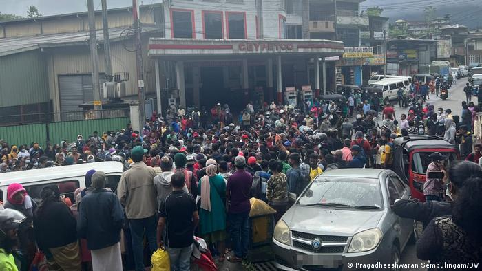 Sri Lanka's economic crisis has caused fuel shortages that sparked long lines at gas stations