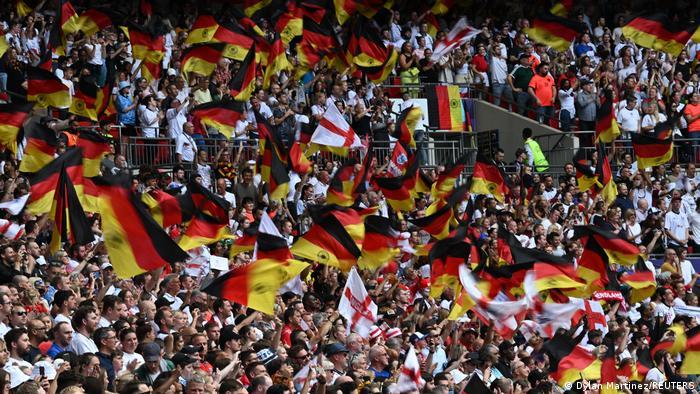 German and English fans packed Wembley Stadium for Sunday's Euro 2022 final