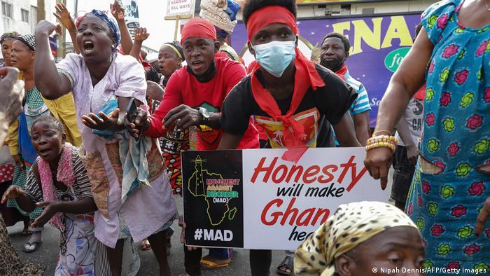 Ghanaians have occasionally protested about the nation's deteriorating living standards