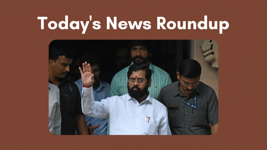 Maharashtra chief minister Eknath Shinde at Maharashtra Sadan, in New Delhi