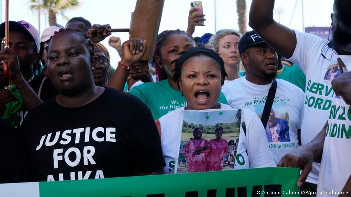 The Nigerian community in Italy has been holding regular protests demanding justice for Ogochukwu