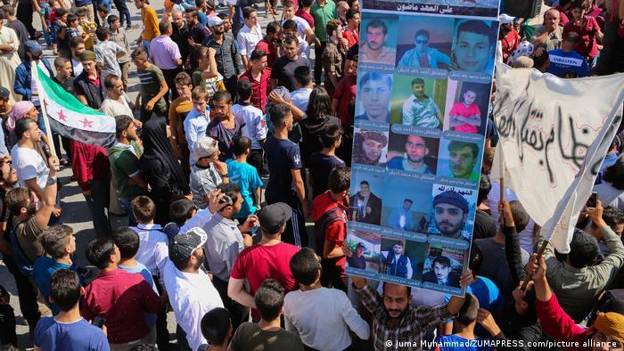 A 2018 demonstration in Idlib, which isn't controlled by Syria's government, called for prisoners to be released