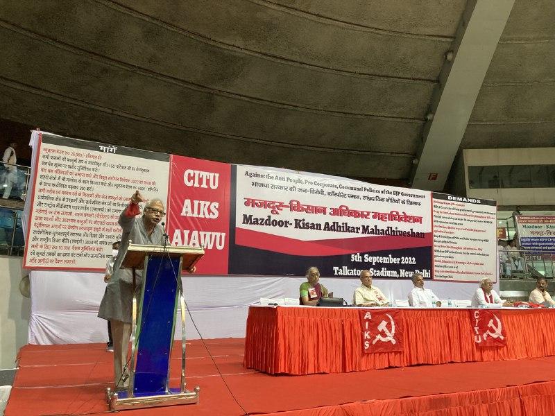 Tapan Sen of CITU said on Monday that the convention's message must be spread by all the units, up to the lowest level. Image clicked by Ronak Chhabra 