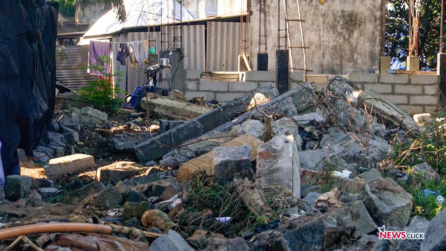 The demolished ‘untouchability wall’ in Thokammur. It was built close to the houses of the Adi Dravidars SC community.