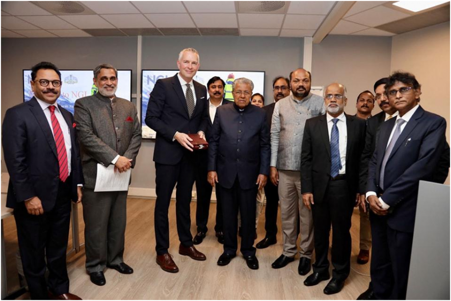 Chief Minister Pinarayi Vijayan, industries minister P Rajeev and minister for ports V Abdurrahiman, along with officials at the Norway Geotechnical Institute.