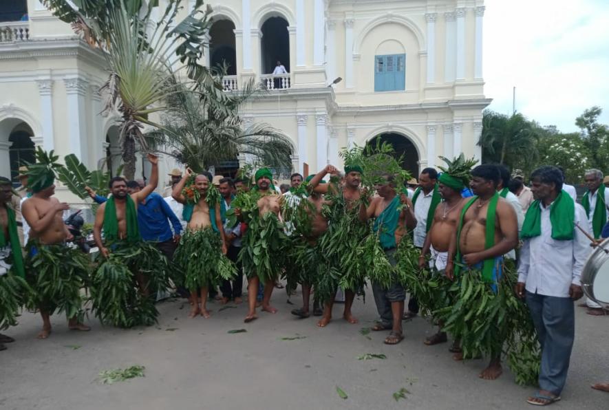 Mysore Cane farmers stripped in protest on nov 4