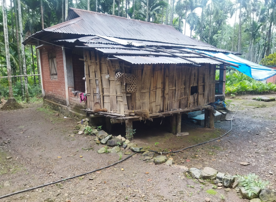 Traditional hut in a forest village