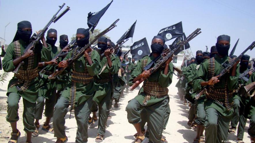 Al-Shabab fighters pictured on the outskirts of Mogadishu in 2011