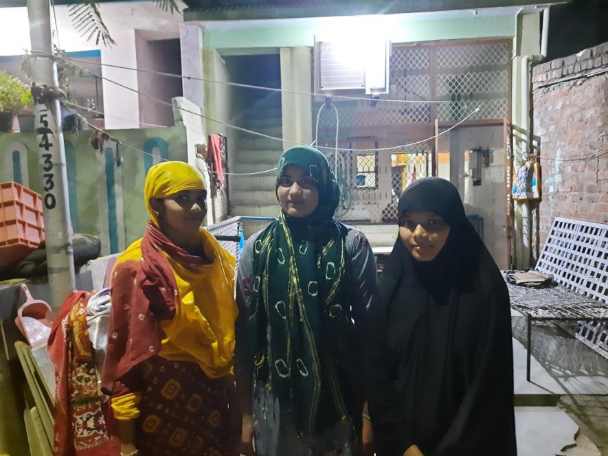 Yushra, Saniya and Nazia, three girls who recently got back to studies after a 6 year long drop out.(left to right)