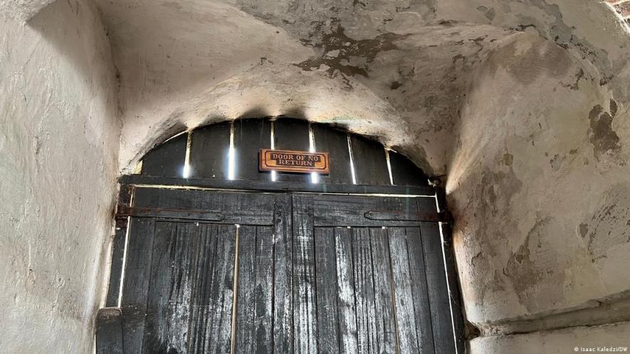 The "door of no return" at the Cape Coast Castle was the point of no return for slaves