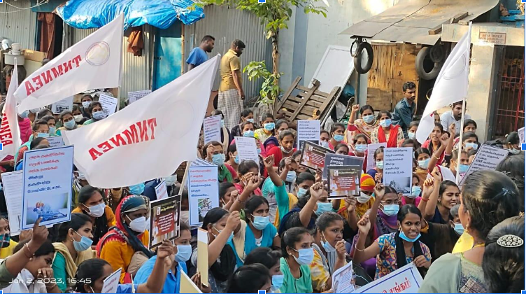 Terminated nurses protest in Chennai. Image courtesy: Ashwini Grace