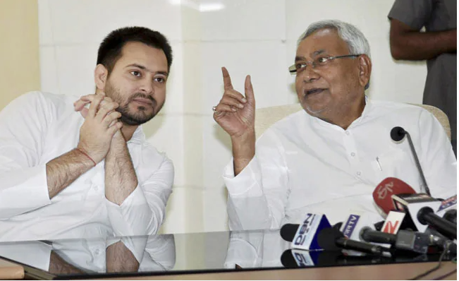 Tejashwi Yadav and Nitish Kumar. Image Courtesy: PTI