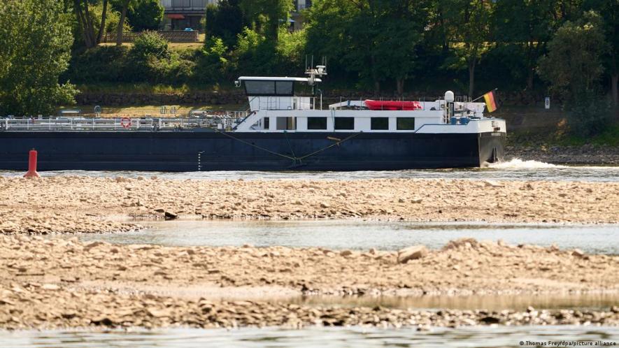 The Rhine's water levels were so low last summer that freight ships had limited mobility