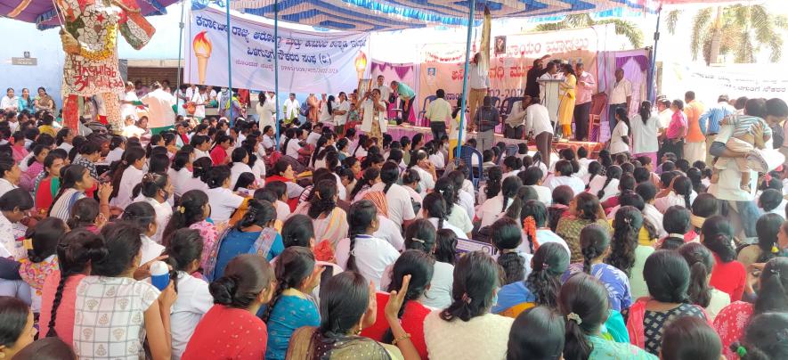 Protesting Medical Workers Under National Health Mission Demand Regularisation