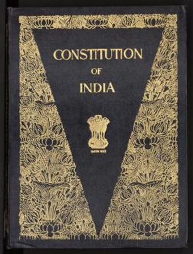 Front cover of the Constitution of India.