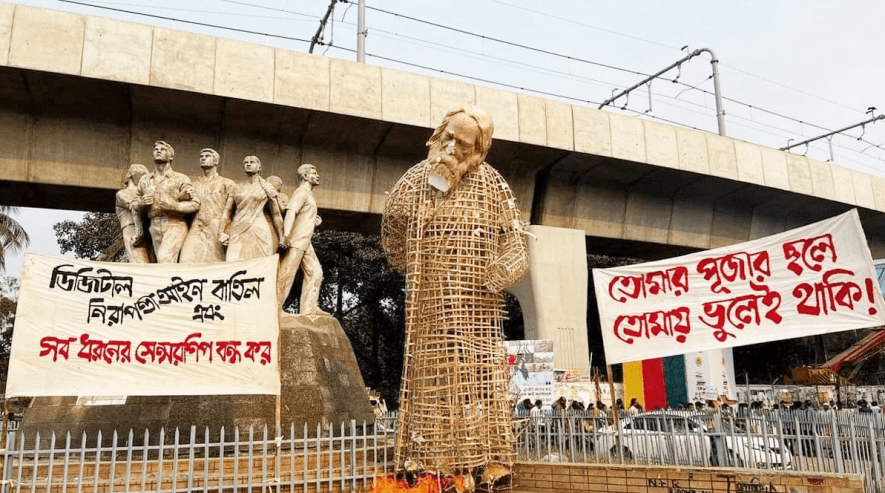 Tagore’s Sculpture in Dhaka Varsity Vanishes at Night; Students Find and Reinstall it
