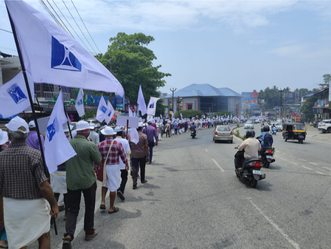 The foot march passes through parts of the Thiruvananthapuram district.
