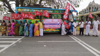 Van campaign at Andipatti taluk, Theni district on March 11. Image courtesy: CITU, Tamil Nadu