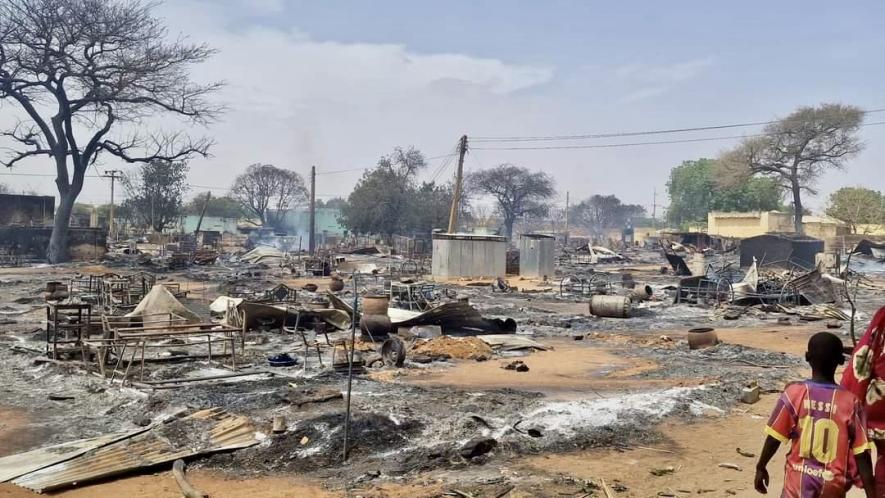 Camps for the internally displaced that were burnt down in Geneina in West Darfur.