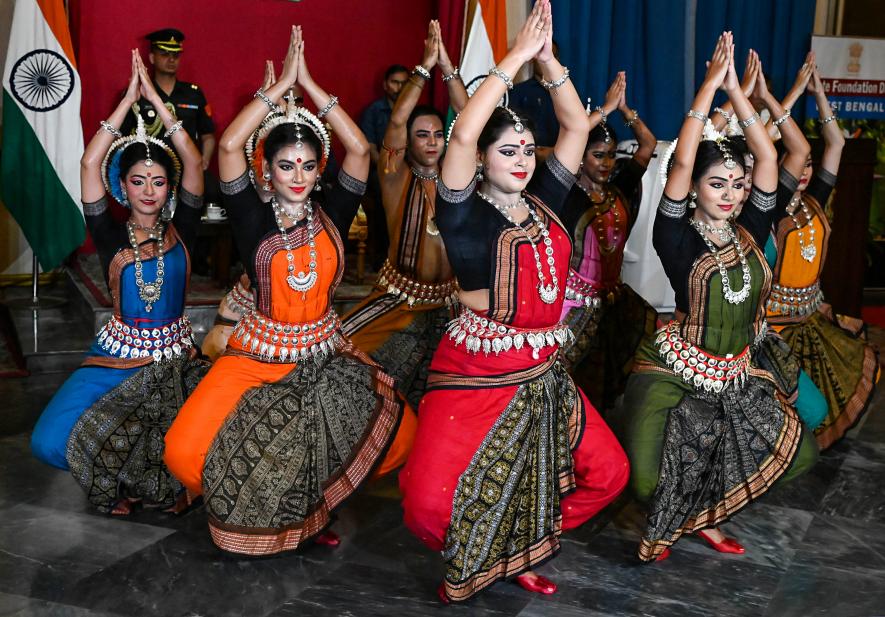 Dancers perform during the West Bengal Foundation Day celebrations, at Raj Bhavan in Kolkata, Tuesday, June 20, 2023.