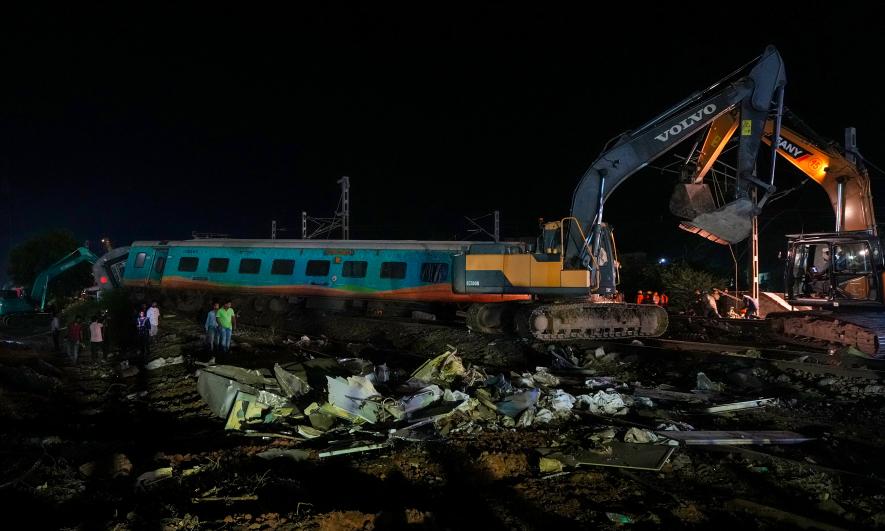 A rescue and search operation being conducted after the accident involving three trains that claimed at least 261 people and left over 900 injured, in Balasore district, Odisha, Saturday, June 3, 2023. 